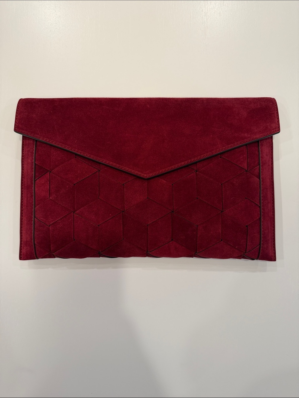 NWT red Welden suede Suede Envelope Clutch